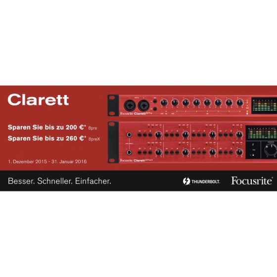 Focusrite Clarett 8Pre Thunderbolt - Elevator Future of Music