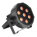 Cameo FLAT PAR CAN TRI 3W IR 7 x 3 W TRI Colour FLAT LED RGB PAR Scheinwerfer in schwarzem Gehäuse