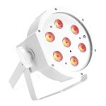 Cameo FLAT PAR CAN TRI 3W IR WH 7 x 3 W TRI Colour FLAT LED RGB PAR Scheinwerfer in weißem Gehäuse mit IR-Fernbedienungsoption