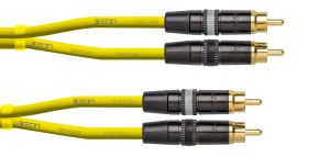 241348 Cordial CEON DJ RCA 3 Y Yellow, 3,0 m, REAN 2 x Cinch gold / 2 x Cinch gold - Perspektive