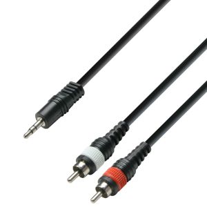 Adam Hall Cables K3 YWCC 0600 Audiokabel 3,5 mm Klinke stereo auf 2 x Cinch male 6 m