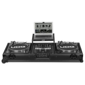 245045 UDG Ultimate Flight Case Set  Turntable & Mixer Black Plus (Laptop Shelf+Wheels) - Perspektive