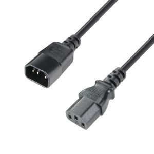 Adam Hall Cables 3 STAR PLK 0200 Netzkabel | Adam Hall IEC C13 x IEC C14 | 2 m