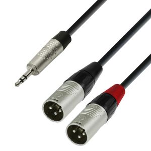 Adam Hall Cables K4 YWMM 0300 Audiokabel REAN 3,5 mm Klinke stereo auf 2 x XLR male 3 m (Retoure)