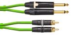 241349 Cordial CEON DJ PLUG-RCA 0,6 G Green, 0,6 m, REAN 2 x Cinch gold / NEUTRIK 2x Klinke 6,3 mm mono schwarz gold - Perspektive