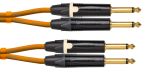 241353 Cordial CEON DJ PLUG 0,6 O Orange, 0,6 m, NEUTRIK 2x Klinke 6,3 mm mono schwarz gold / 2x Klinke 6,3 mm mono schwarz gold - Perspektive