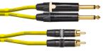 241363 Cordial CEON DJ PLUG-RCA 3 Y Yellow, 3,0 m, REAN 2 x Cinch gold / NEUTRIK 2x Klinke 6,3 mm mono schwarz gold - Perspektive