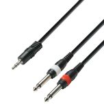 244319 Adam Hall Cables K3 YWPP 0100 Audiokabel 3,5 mm Klinke stereo auf 2 x 6,3 mm Klinke mono 1 m - Perspektive