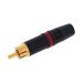 243343 Neutrik NYS373-2 REAN Cinch/RCA Stecker im Metallgehäuse mit roter Codierung und vergoldeten Kontakten - Perspektive