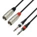 244305 Adam Hall Cables K3 TMP 0100 Audiokabel 2 x XLR-Stecker auf 2 x 6,3 mm Mono-Klinke-Stecker, 1 m - Perspektive