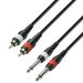 244875 Adam Hall Cables K3 TPC 0100 Ma Audiokabel 2 x Cinch-Stecker auf 2 x 6,3 mm Klinke Mono 1 m - Perspektive