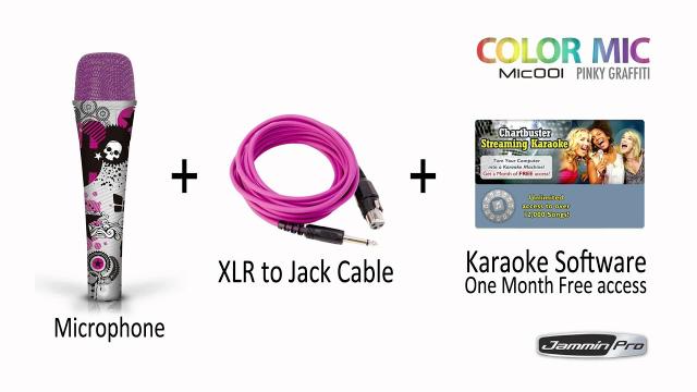 Jammin Pro Color Microphone Mic001 Pink Graffiti