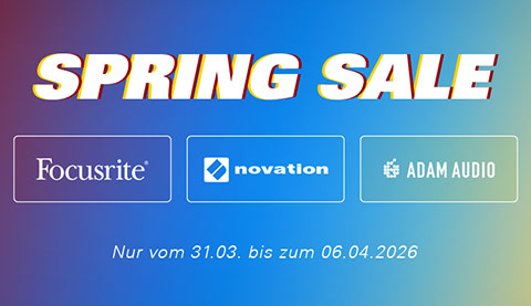 Spring Sale: Focusrite, Novation & Adam Audio. Nur bis zum 06.04.2026